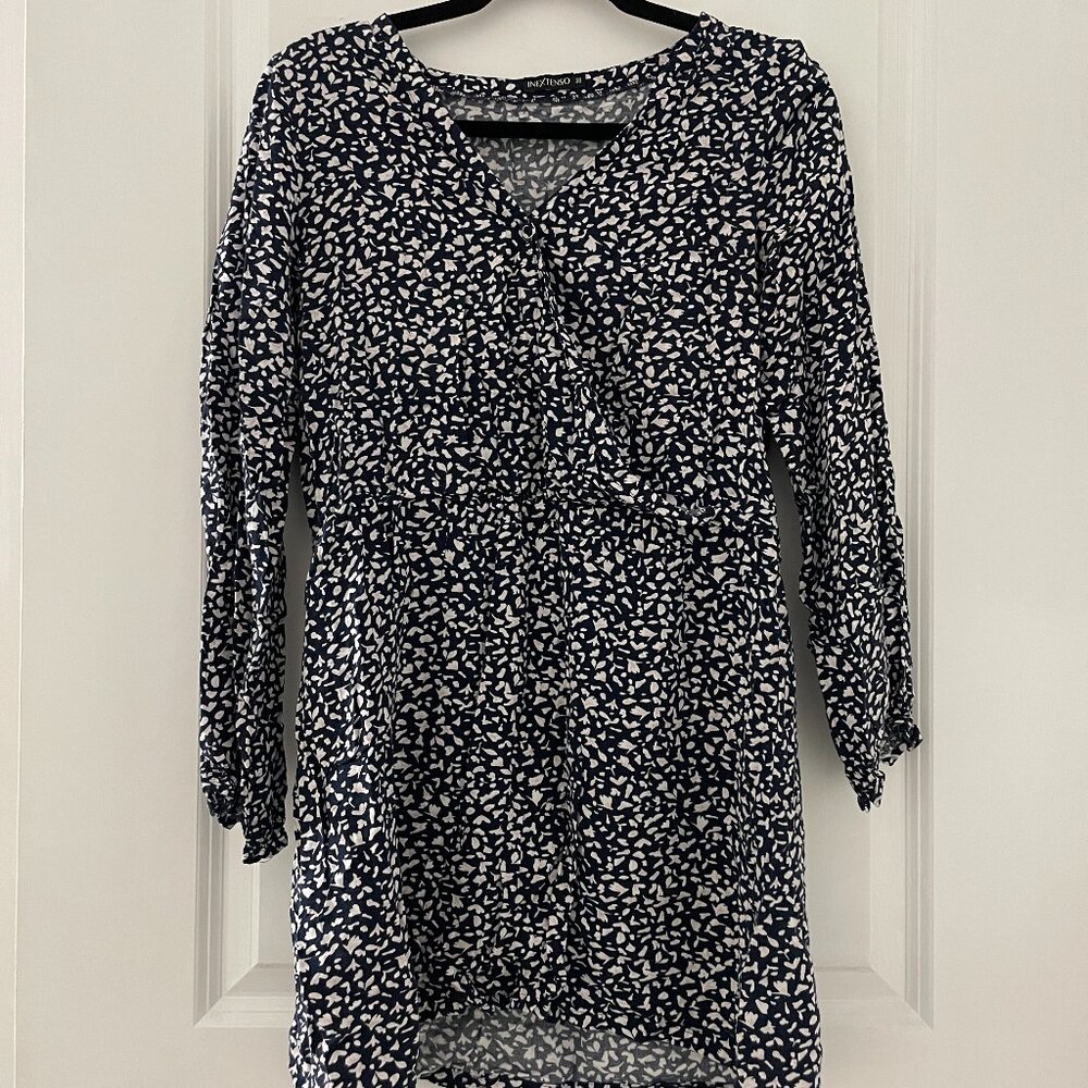 INEXTENSO Navy Floral Dress - Size EUR 38